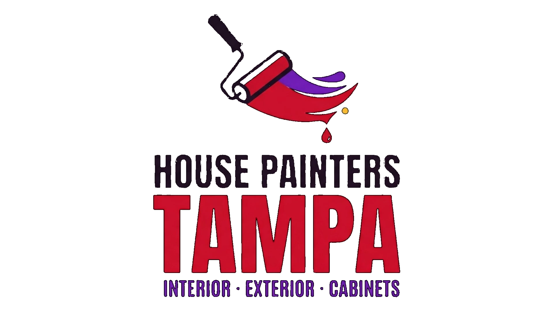 House Painters Tampa logo — paint roller with red and purple stroke